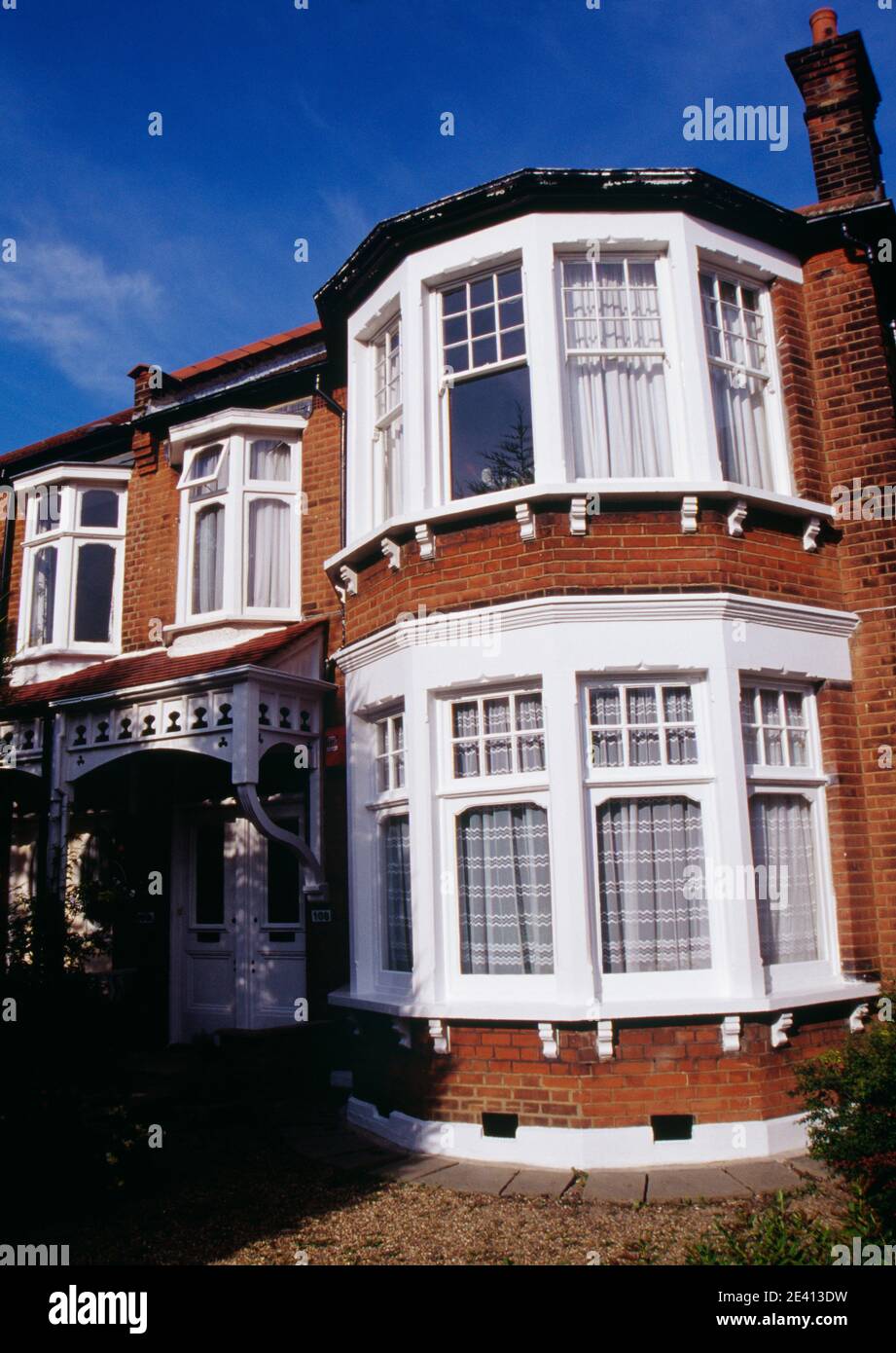 Edwardian terraces with bay windows, palmers green london n13 Stock Photo