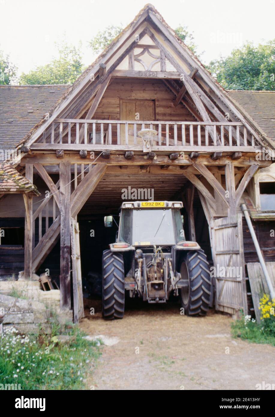 Penshurst, kent; picturesque model farm buildings with barn in normandy