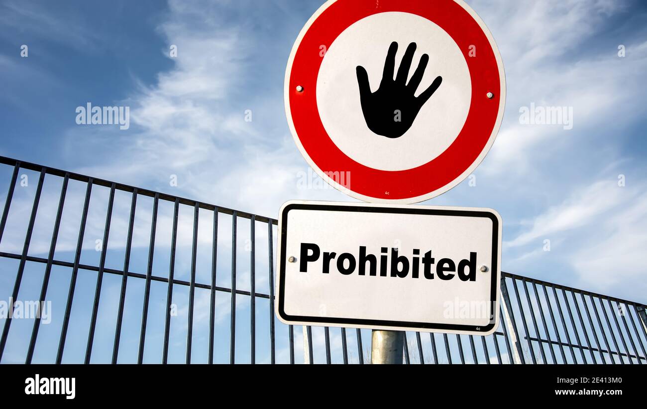 Street Sign the Direction Way to Allowed versus Prohibited Stock Photo ...