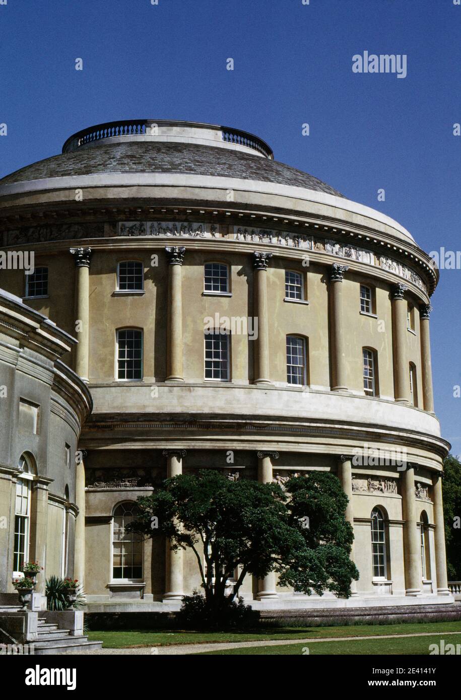 Side view of the rotunda built in 1795 by the eccentric 4th ear of bristol to house his art collection old master paintings and georgian, lckworth hou Stock Photo