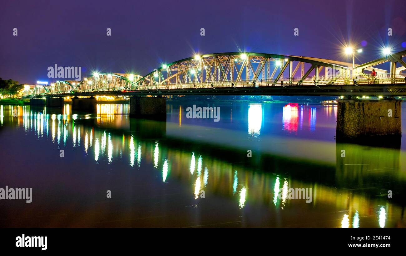 Trang Tien Bridge, Hue, Vietnam Stock Photo