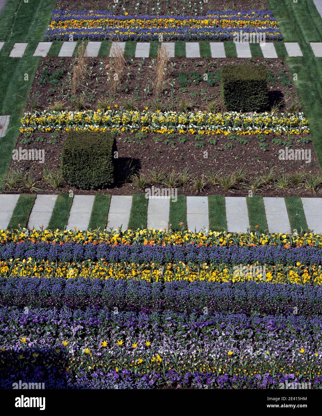 Blumenufer am Rhein Stock Photo