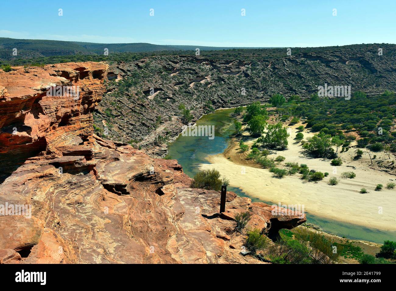 Australia, landscape in Kalbarri National Park with Murchison River Stock Photo