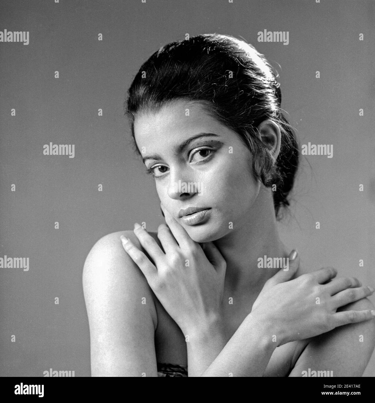 The Indian Bollywood actress, model, Miss India and Hollywood star, Persis Khambatta in her modelling days in the 1960s. She played Lieutenant Ilia in Star Trek: The Motion Picture, Stock Photo