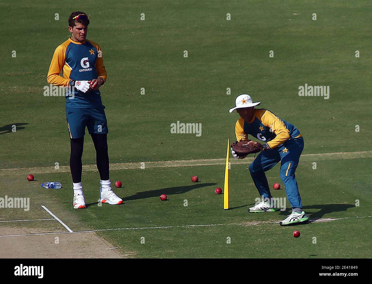 Pakistan Cricket Team Players Are Warming Up And Improve Their Cricketing Techniques During Net Practice Match For The Upcoming Matches Of Pakistan Vs South Africa At National Stadium In Karachi On Thursday January