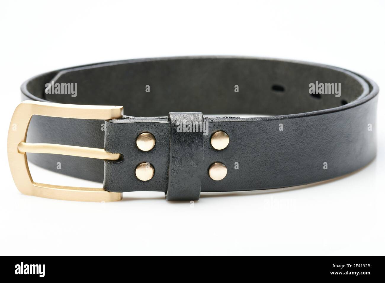 Leather Circle Caterpillar Disc Belt - Black main image 0