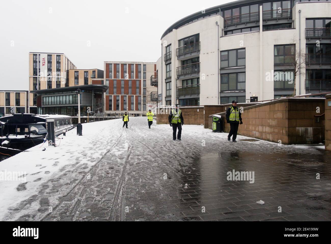 A group of traffic wardens walking back to their head quarters in Edinburgh Scotland UK Stock Photo