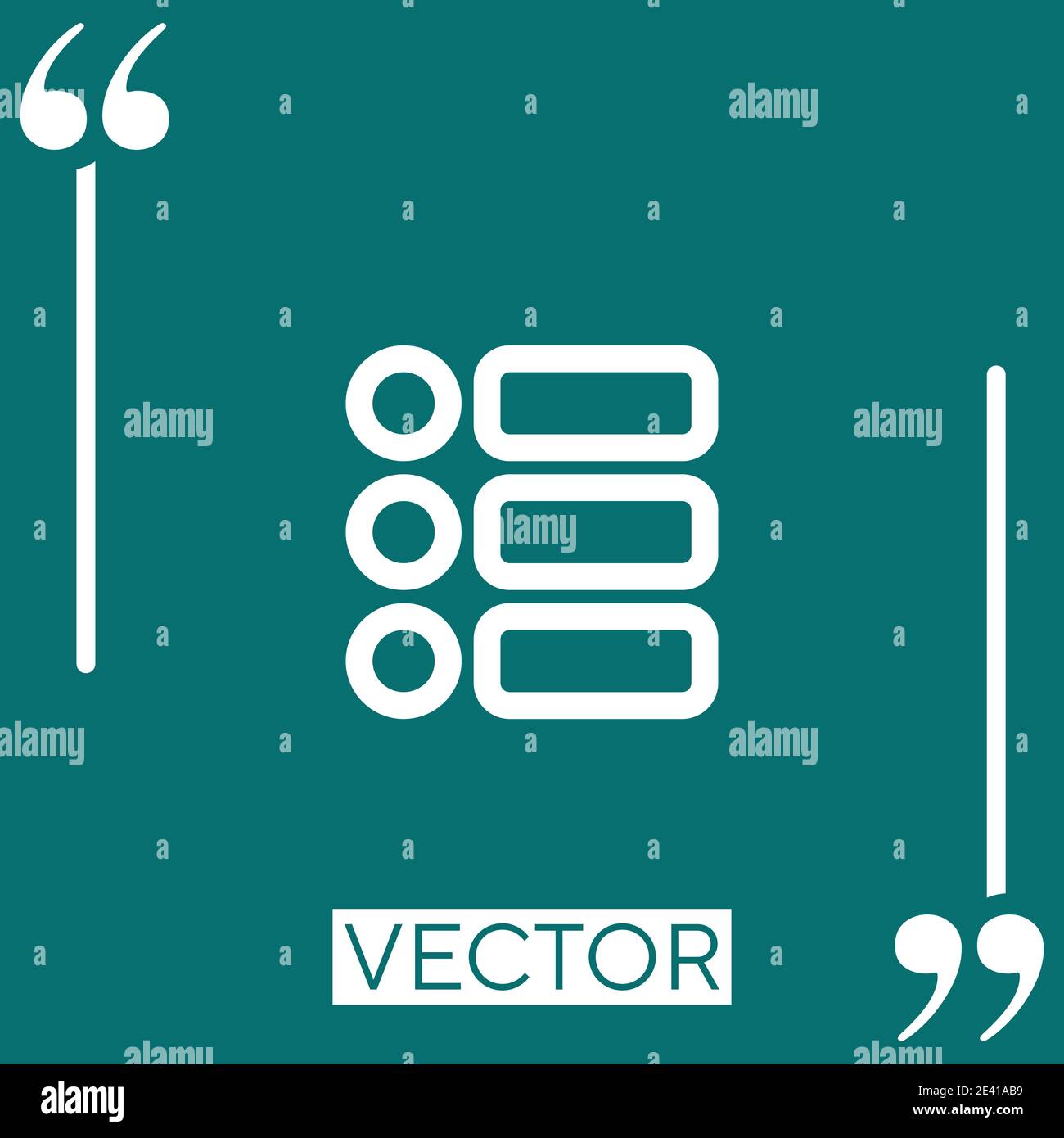 list outlined interface button of three items Linear icon. Editable stroke line Stock Vector