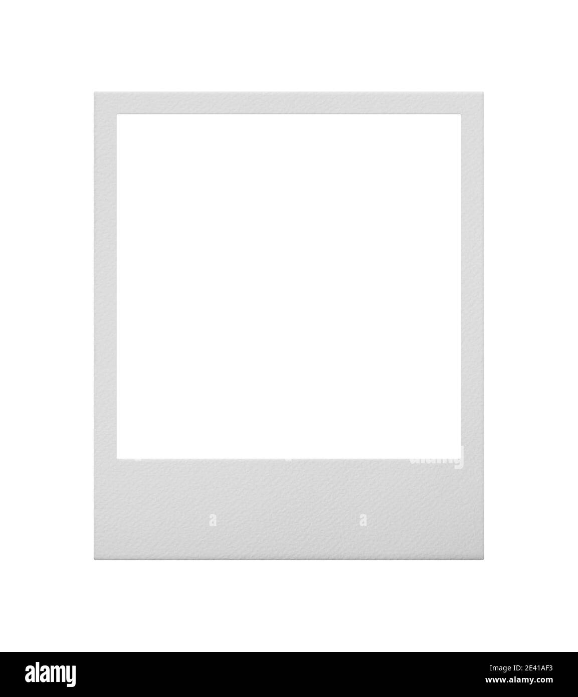 Close up one empty Polaroid instant photo frame isolated on white