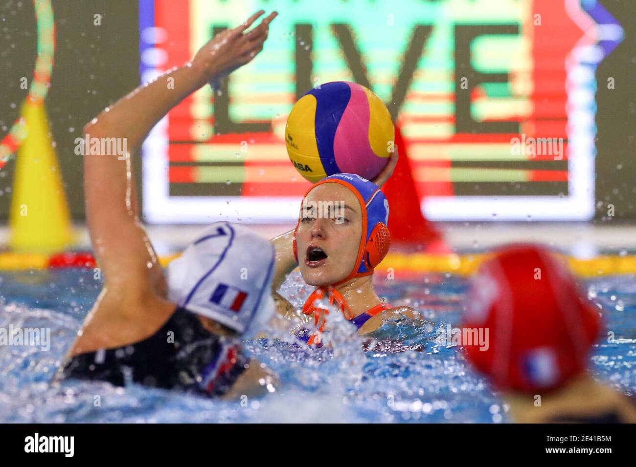 TRIESTE, ITALY - JANUARY 21: Juliette Marie Dhalluin of France, Sabrina Van Der Sloot of Netherlands during the match between France and The Netherlan Stock Photo
