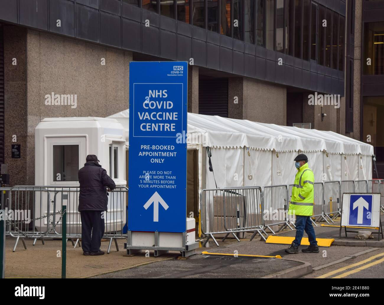 London, UK. 21st Jan, 2021. The NHS covid-19 Vaccine Centre in Wembley.Several mass vaccination sites have been opened around England, as the government rolls out its coronavirus vaccination program. Credit: SOPA Images Limited/Alamy Live News Stock Photo