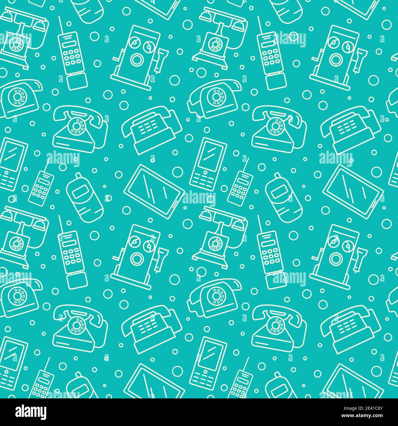 Phone history. Evolution. Seamless pattern vector. Illustration Stock Vector