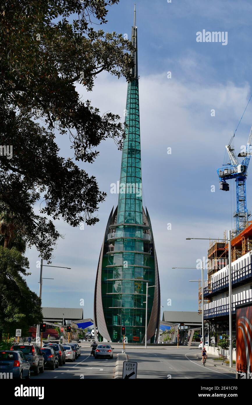 Perth, WA, Australia - November 27, 2017: The Bell Tower, landmark in the capital of Western Australia Stock Photo