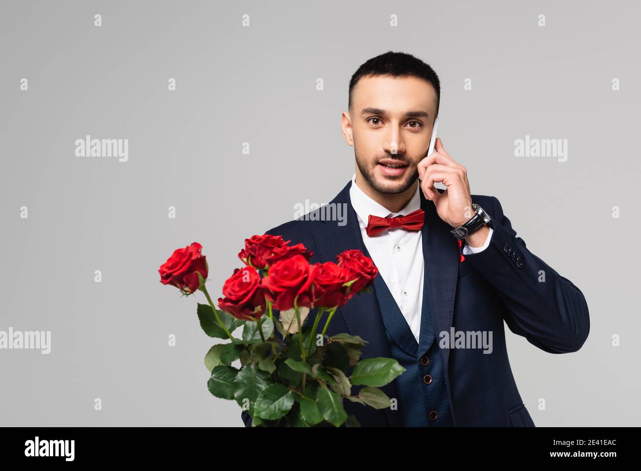 Handyman With Roses Roses studio shot handsome hi-res stock photography and images - Alamy