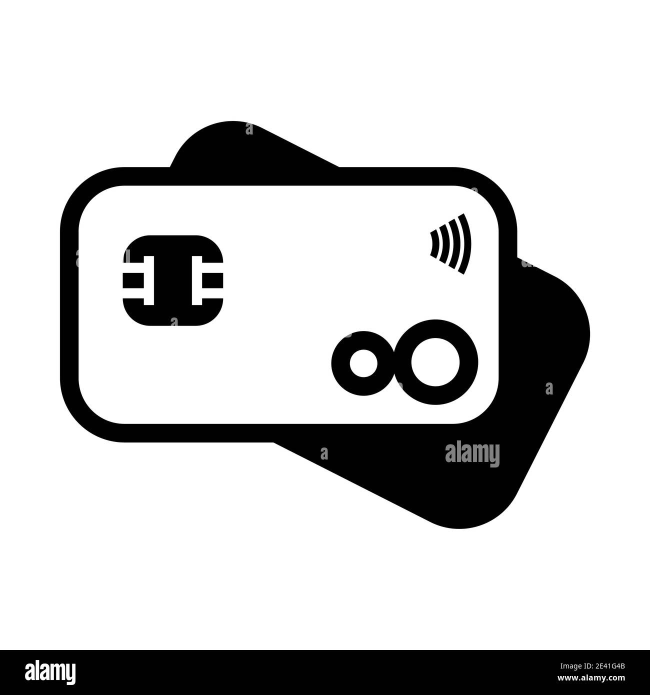 Credit card vector icon with chip and contactless payment. Vector icon