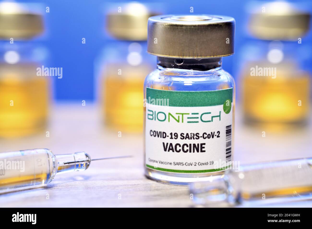 Biontech Covid Vaccine, Symbolic Image Stock Photo