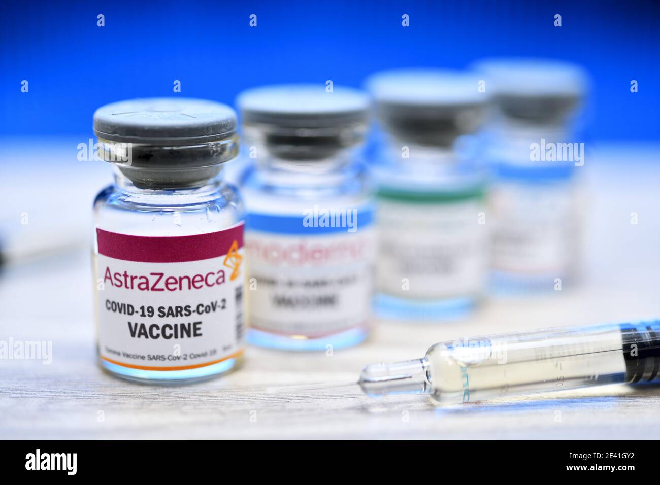 AstraZeneca Covid Vaccine, Symbolic Image Stock Photo