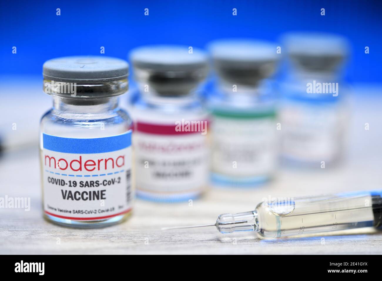 Moderna Covid Vaccine, Symbolic Image Stock Photo