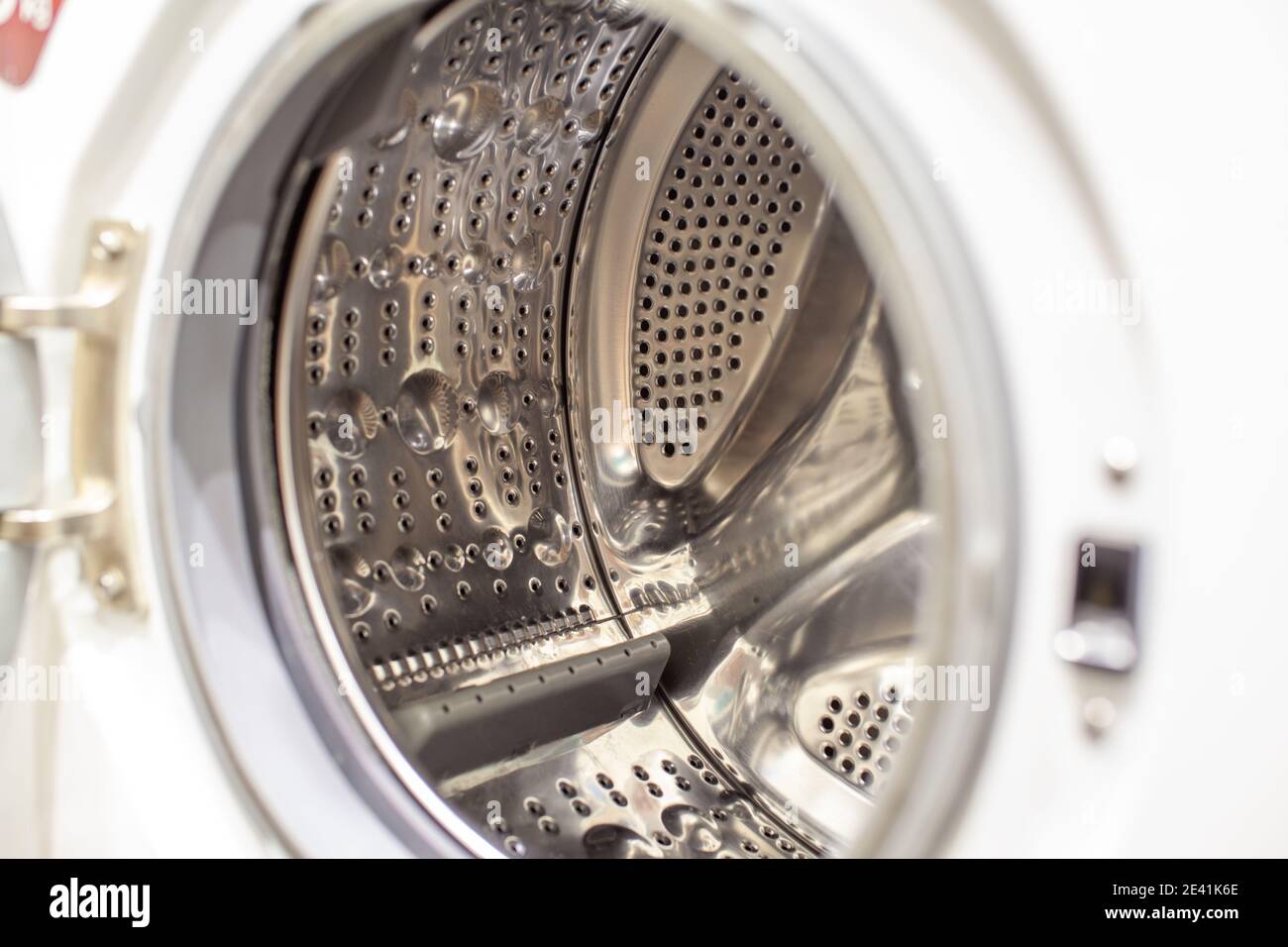 Drum of washing machine dry and clean close-up.Washing Dryer Machine inside  view of a drum Stock Photo - Alamy