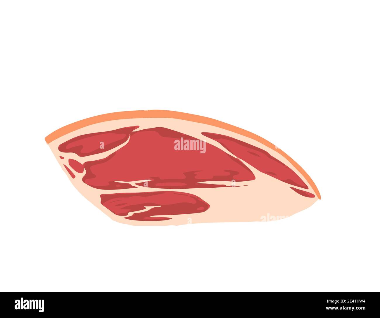 Piece of raw sliced meat steak fresh meat for bbq vector illustration ...