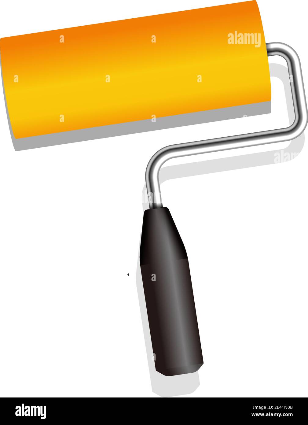 Roller painter, paintbrush vector illustration (Orange) Stock Vector