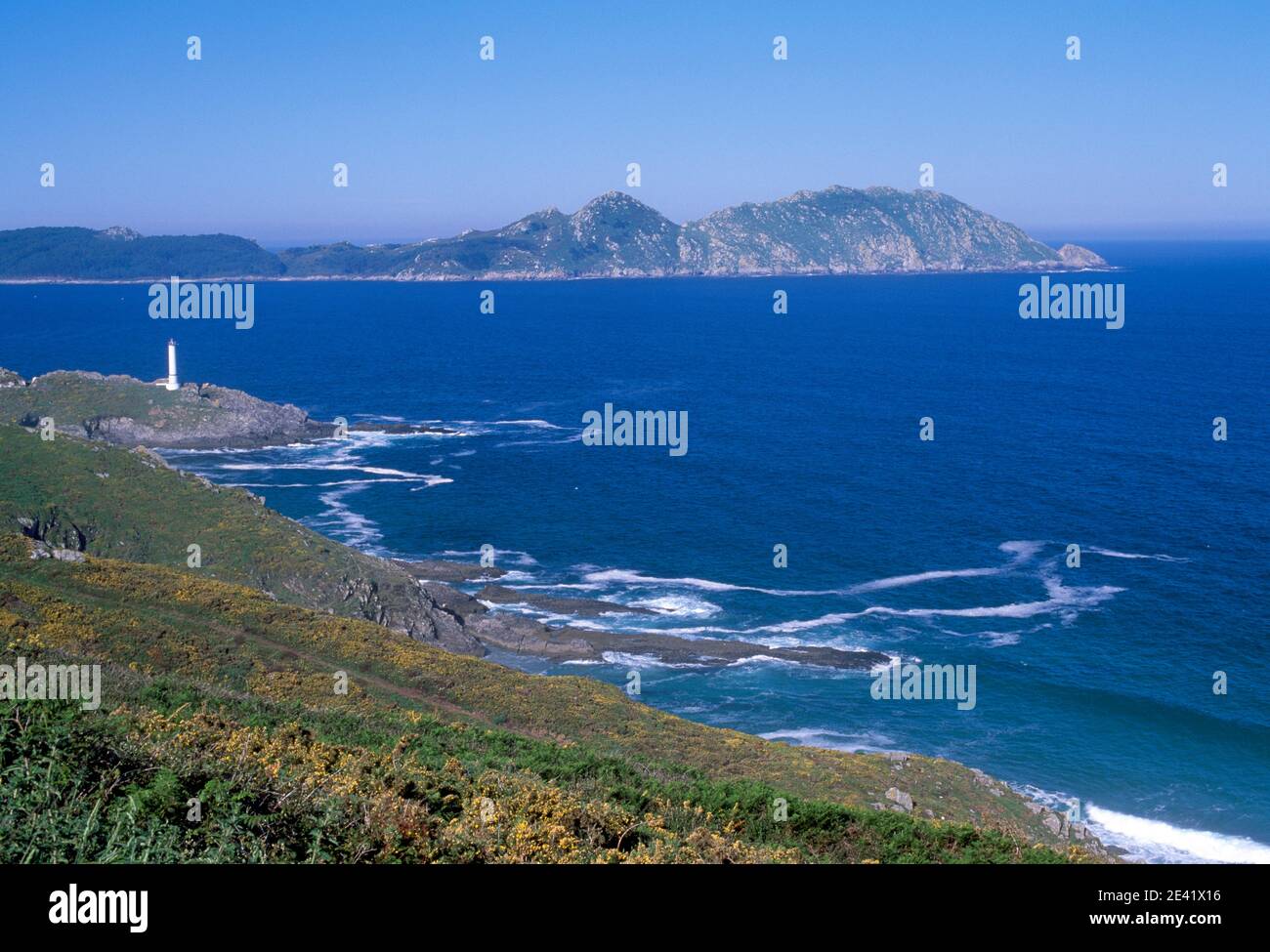 Blick auf die Islas Cies Stock Photo