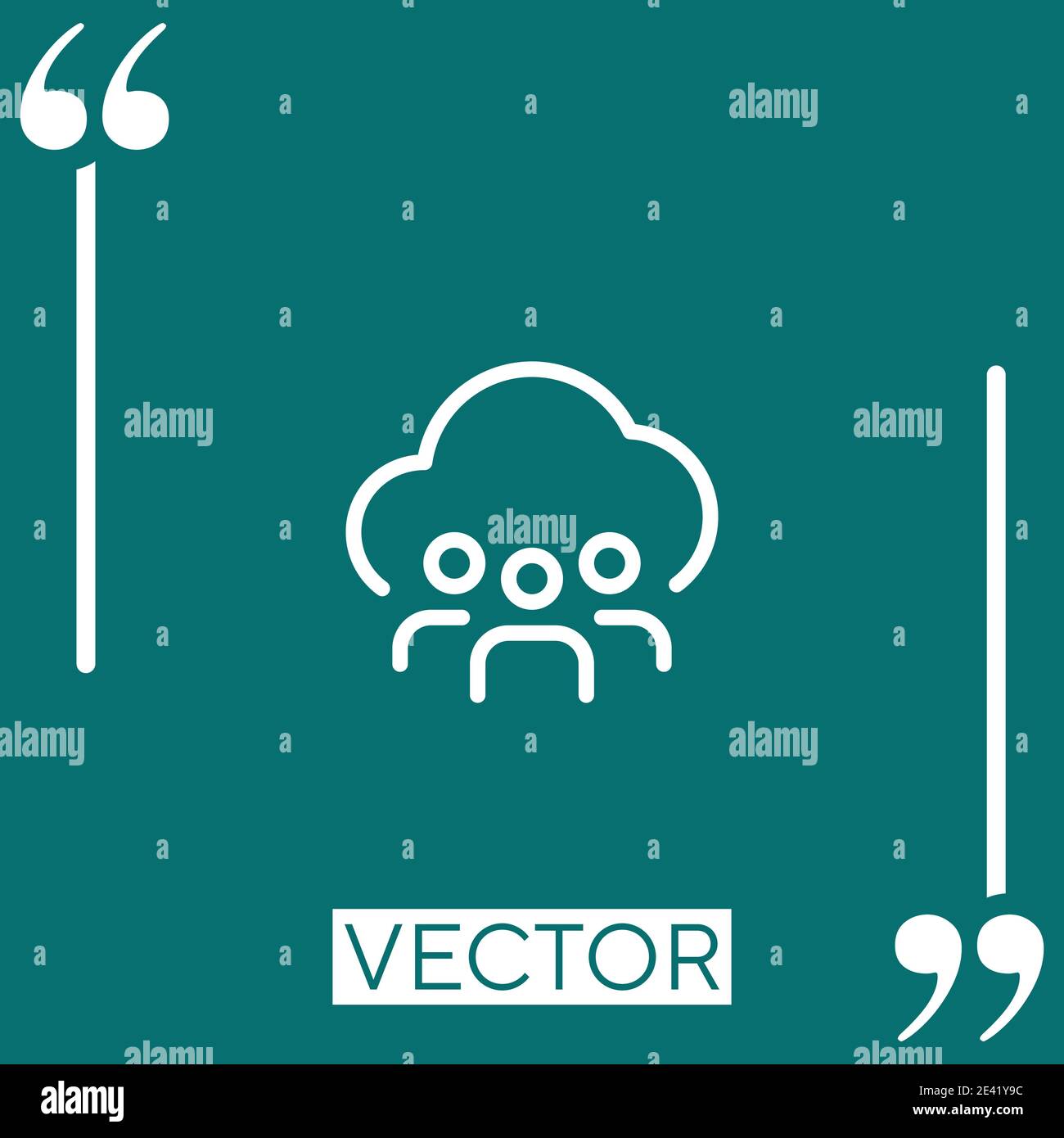 shared folder vector icon Linear icon. Editable stroke line Stock Vector