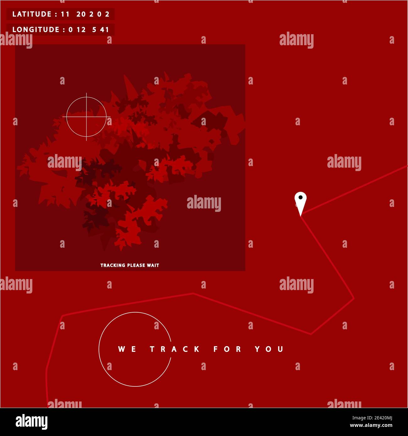 Location Tracking Map - Illustration Stock Photo - Alamy