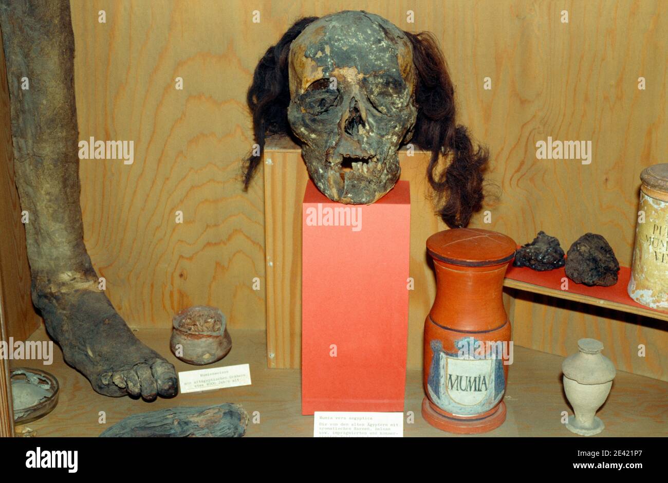 Mumienteile, Kopf und Bein Stock Photo