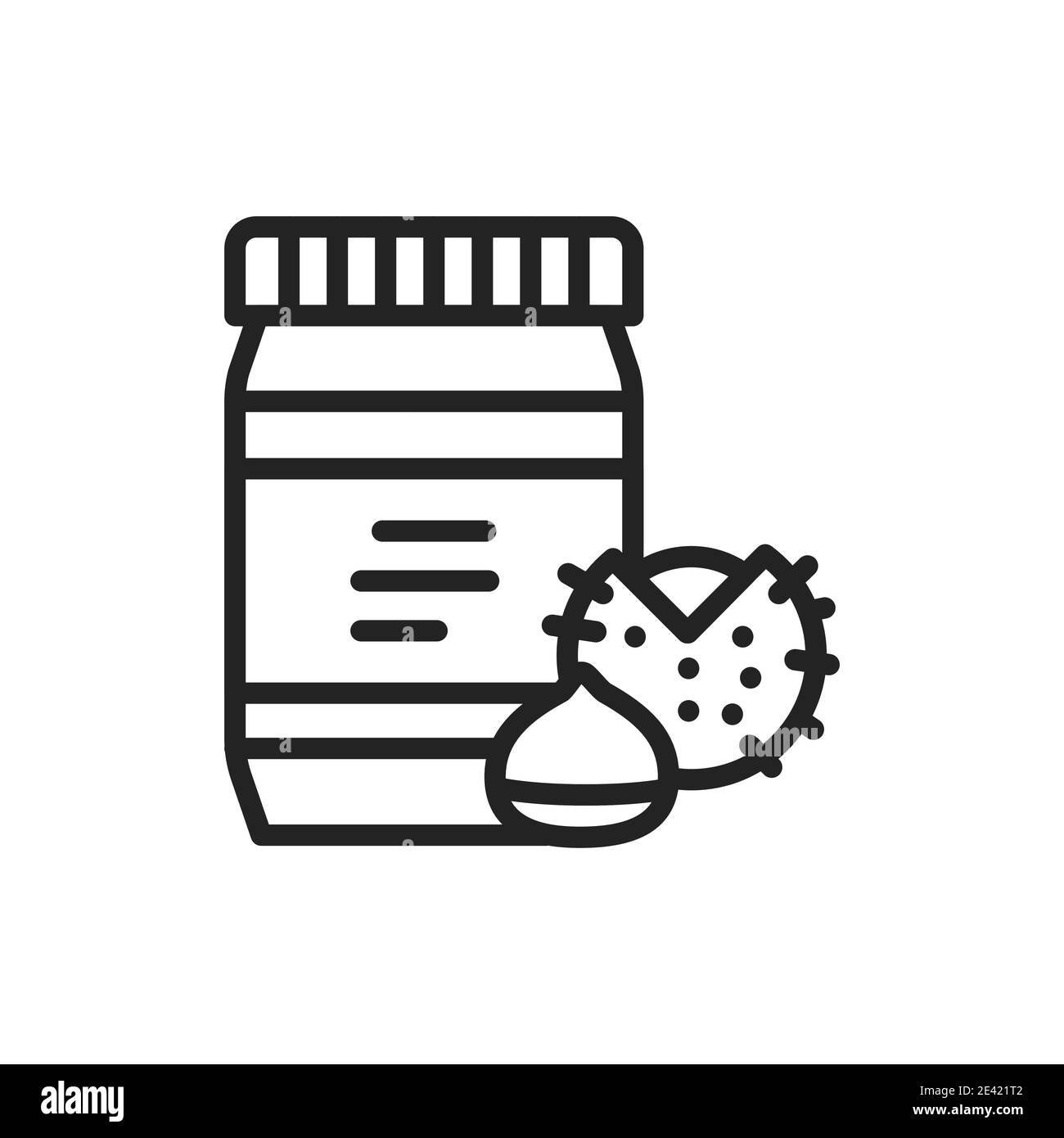 Chestnut paste color line icon. Isolated vector element. Stock Vector