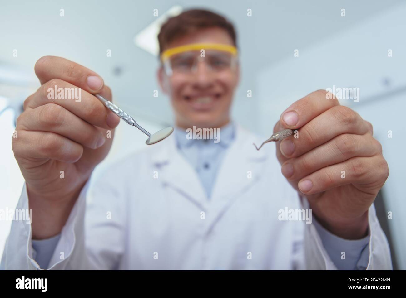 Medical examination, dental care concept. Selective focus on dental