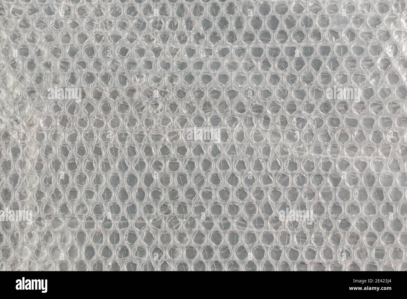 air bubble wrap - real life close-up flat texture and background Stock Photo