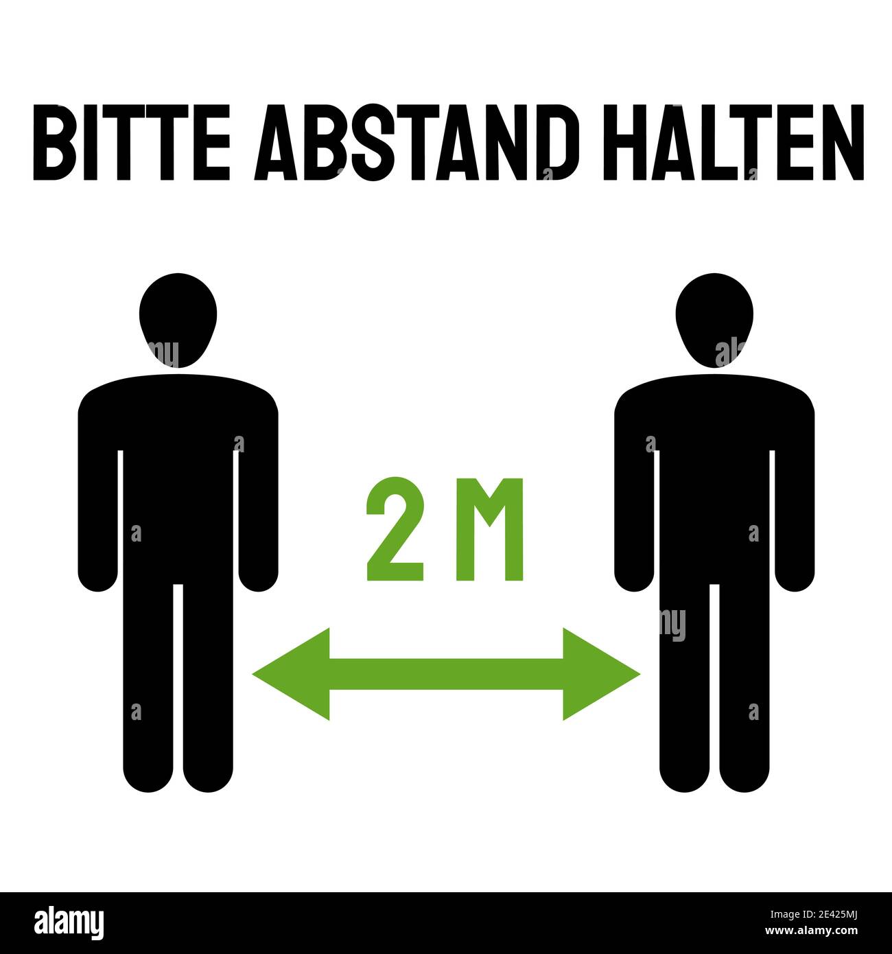 Social distancing vector sign in German language. Bitte abstand halten (English: Please keep distance). Epidemic safety. Vector illustration. Stock Vector