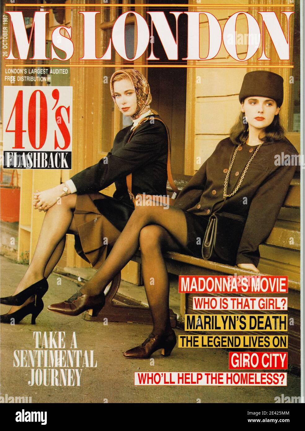 Frontpage of Mrs London, free English magazine for women, London