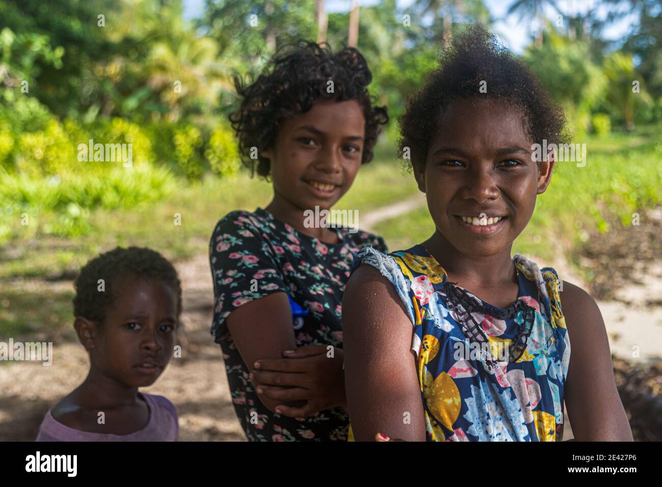Village Impressions on the Deboyne Islands, Papua New Guinea Stock Photo