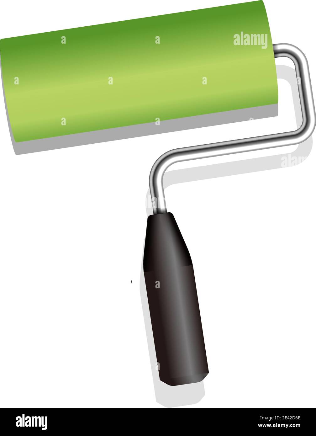 Roller painter, paintbrush vector illustration (Green) Stock Vector