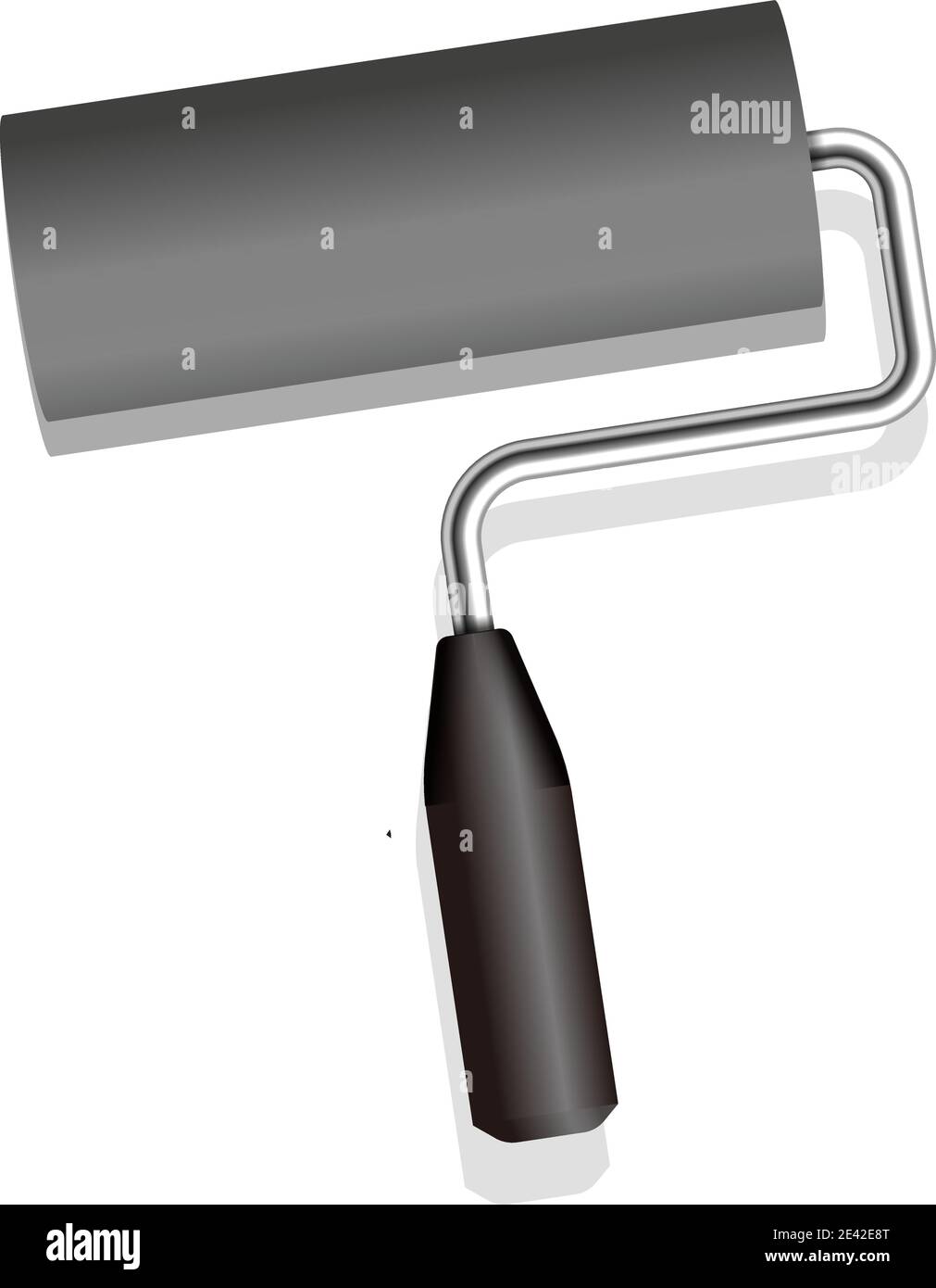Roller painter, paintbrush vector illustration (Black) Stock Vector