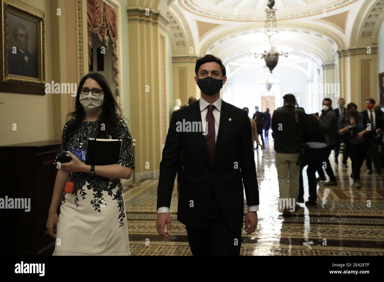 Senator Jon Ossoff (D-GA) walks on Capitol Hill in Washington on January 21, 2021. Photo by Yuri Gripas/ABACAPRESS.COM Stock Photo