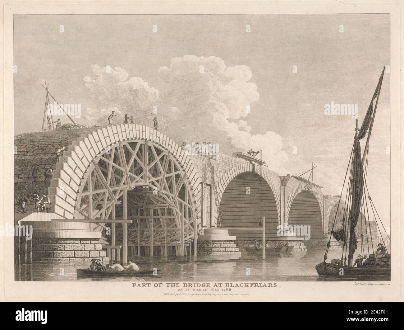 Edward Rooker Engraving blackfriars bridge hi-res stock photography and images - Alamy