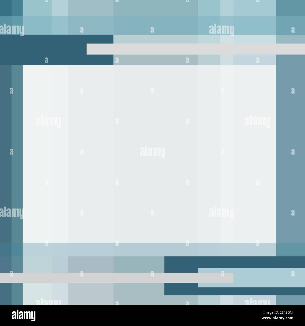 Geometric flat template, light text box. Abstract pattern of teal, turquoise, emerald green rectangles and strips. Elegant vector background. EPS10 Stock Vector