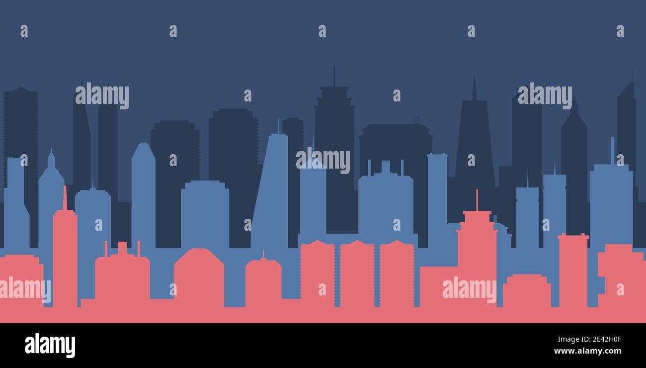 City skyline silhouette vector. Modern urban cityscape illustration ...