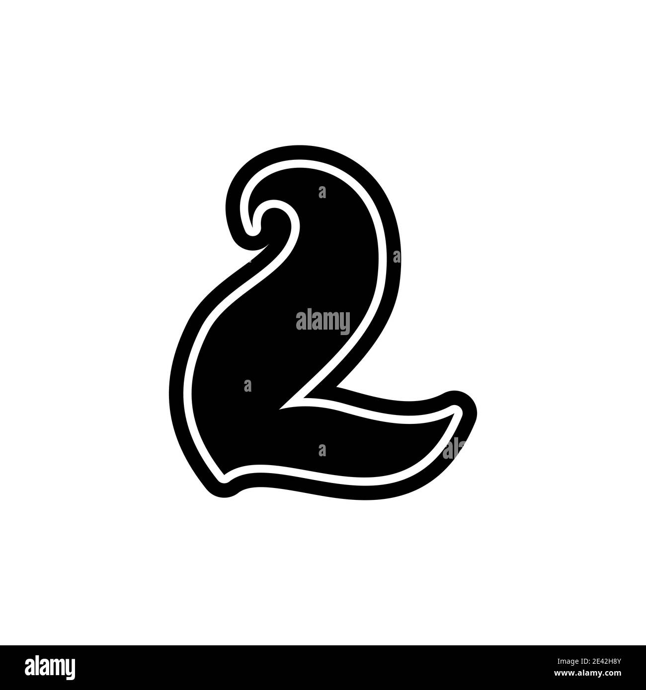 2 number two font decorative hand drawn lettering, vector numeral Stock  Vector Image & Art - Alamy