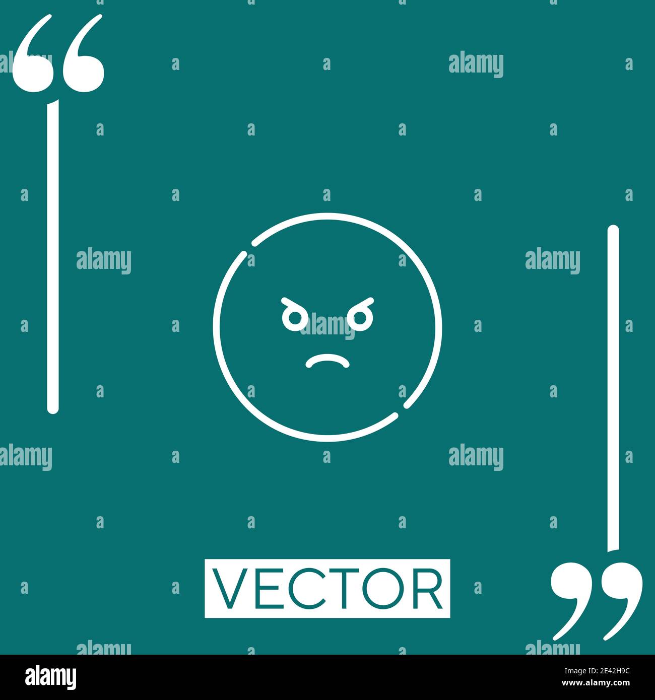 angry vector icon Linear icon. Editable stroked line Stock Vector