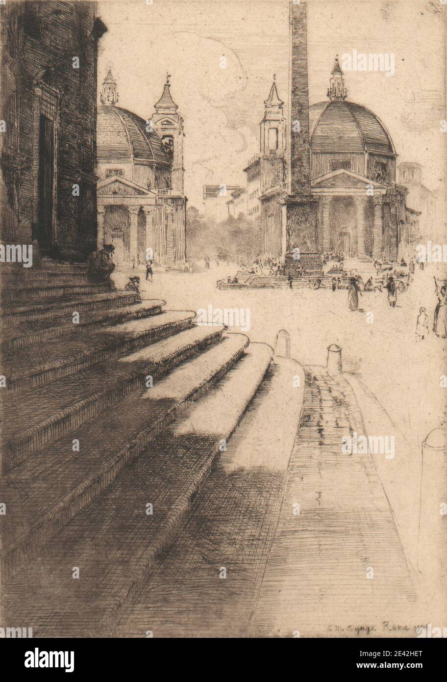 Edward Millington Synge, 1860â€“1913, British, Piazza del Popolo, Rome