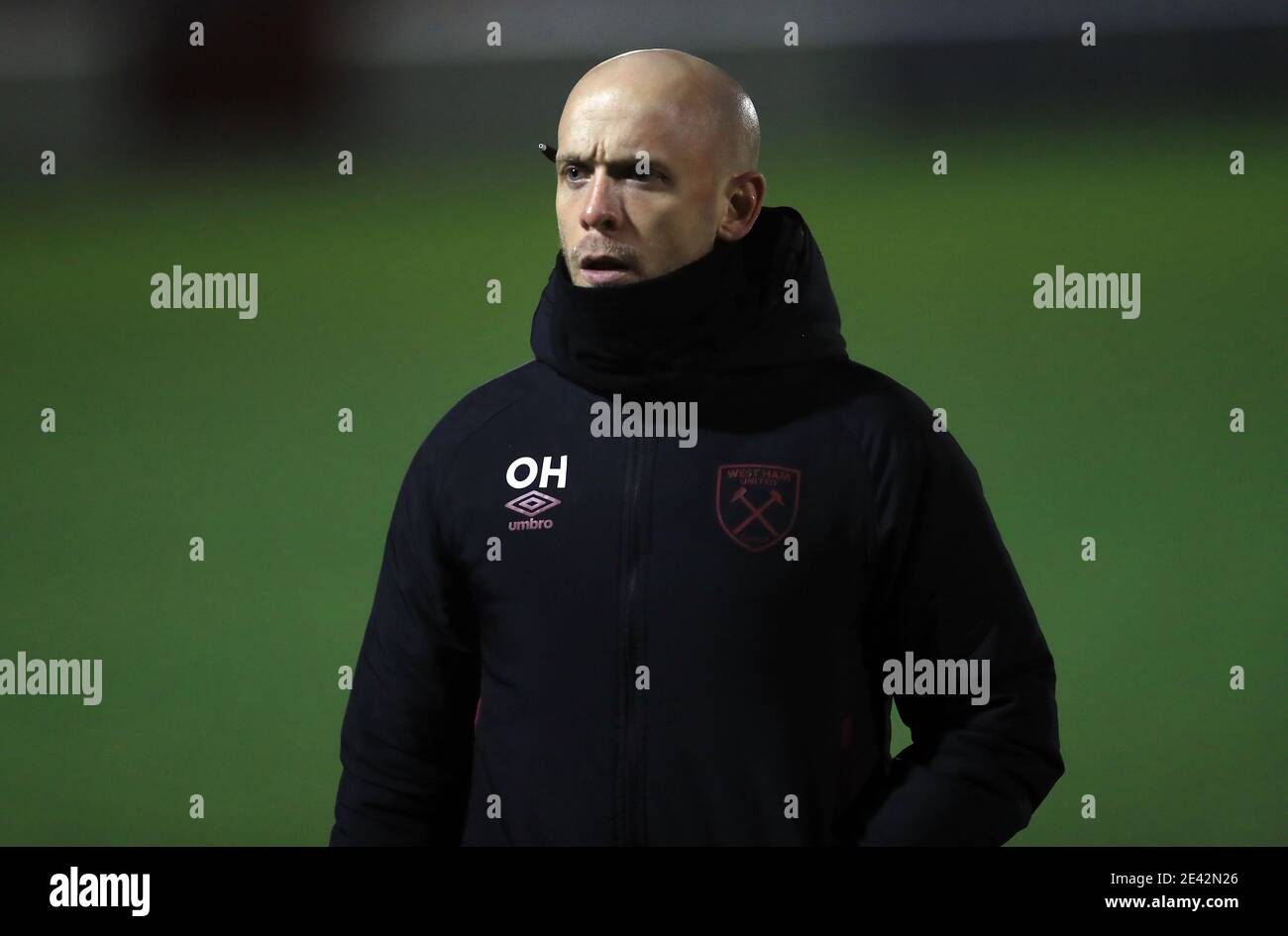 West Ham United head coach Olli Harder after the final whistle during ...
