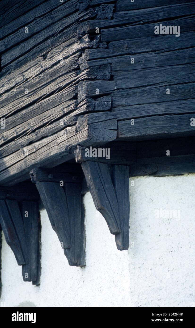 Wehrgang aus Holz Stock Photo