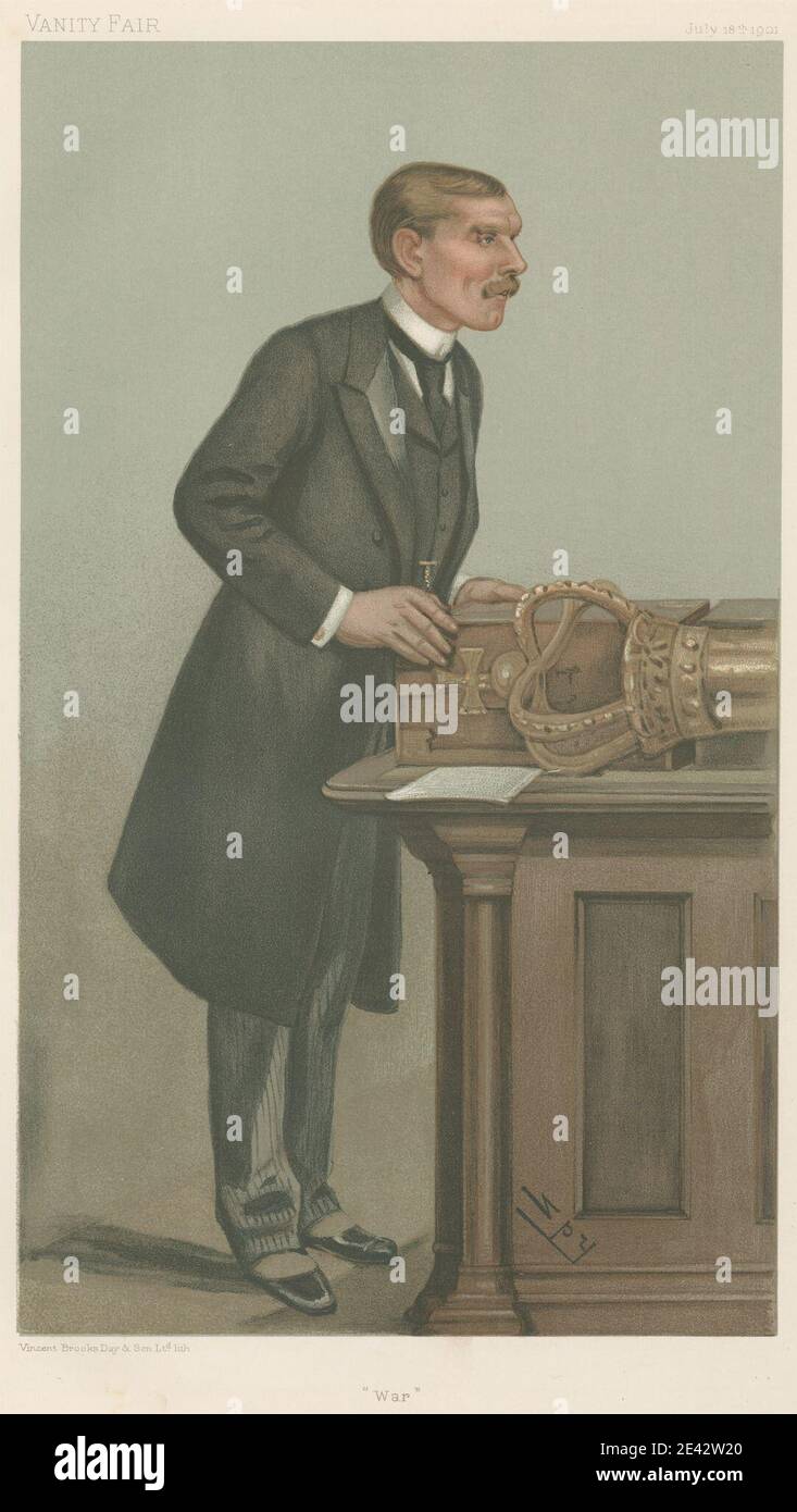 Leslie Matthew 'Spy' Ward, 1851â€“1922, British, Politicians - Vanity Fair - 'War'. William St. John Fremantie Brodick (The Secretary of State for War). Jul 18, 1901, 1901. Chromolithograph. Stock Photo