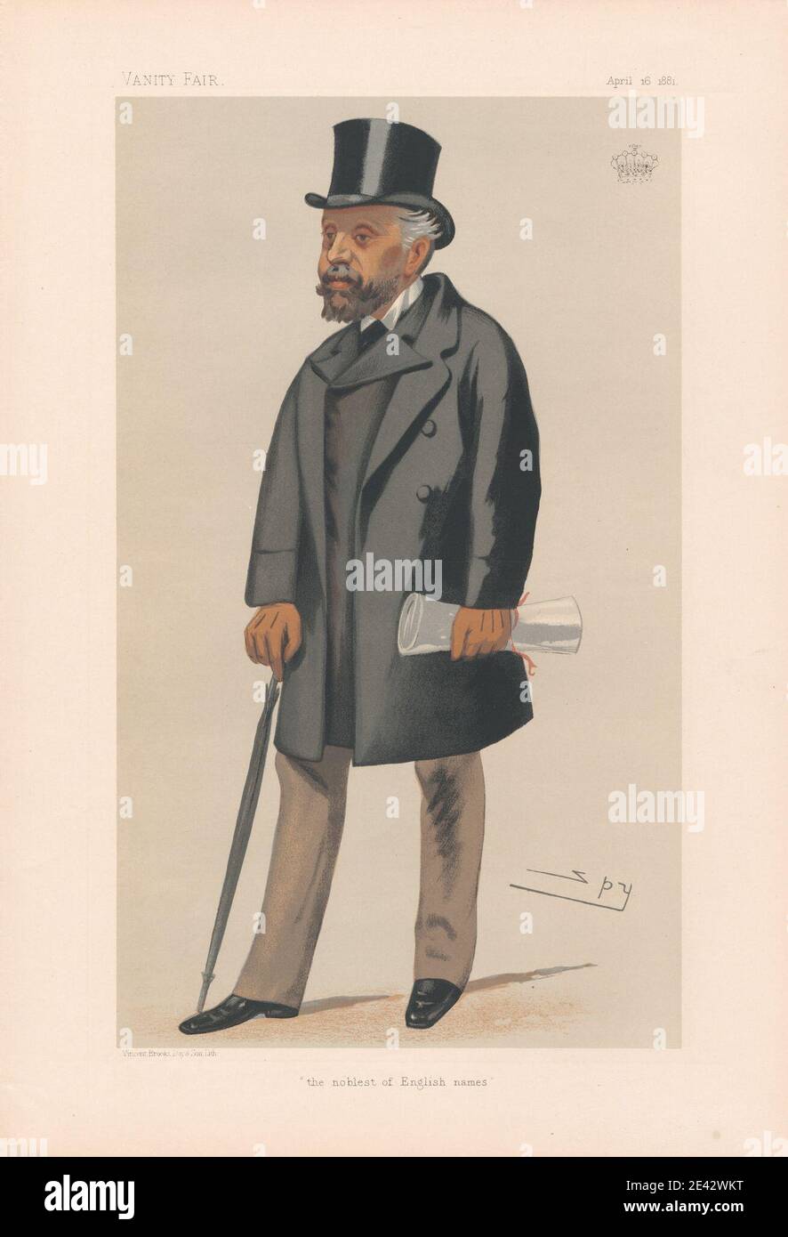 Leslie Matthew 'Spy' Ward, 1851â€“1922, British, Vanity Fair - Clergy. 'The noblest of English names.' Earn Nelson. 16 April 1881, 1881. Chromolithograph. Stock Photo
