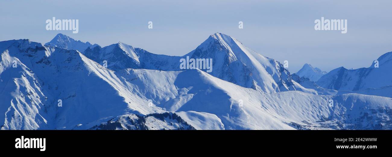 Mountain ranges in the Bernese Oberland. Stock Photo