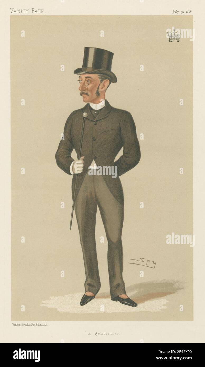 Leslie Matthew 'Spy' Ward, 1851â€“1922, British, Politicians - Vanity Fair. 'A Gentleman.' The Earl of Zetland. 31 July 1886, 1886. Chromolithograph. Stock Photo